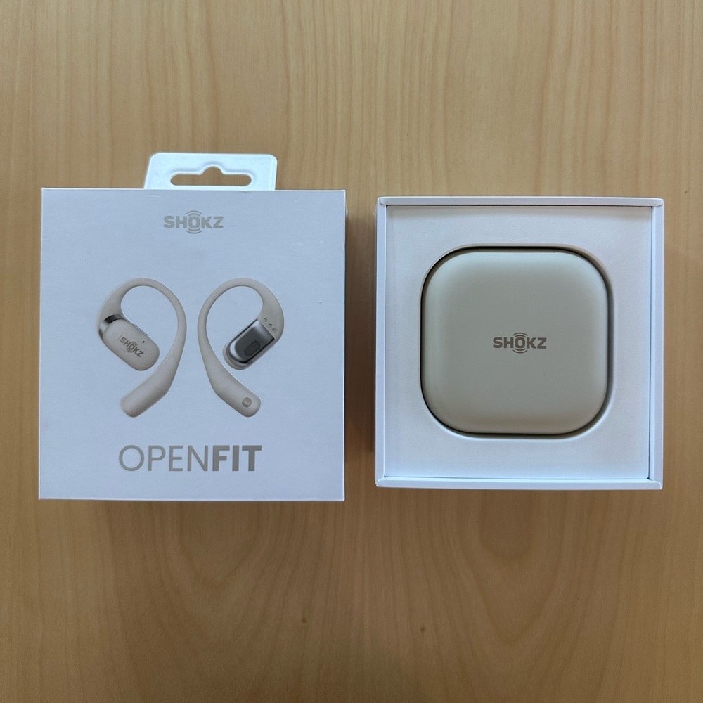 NWT Shokz OpenFit Bone Conduction Earbuds - Beige